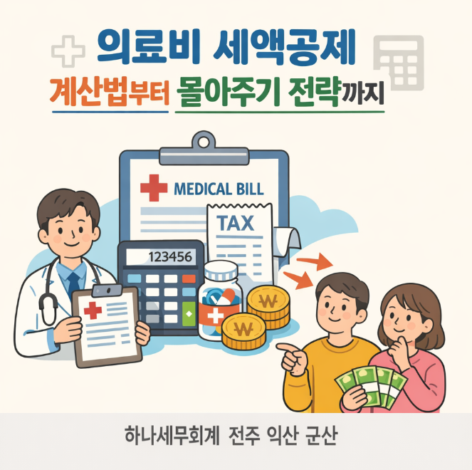  의료비 세액공제 계산법부터 몰아주기 전략까지: 군산세무사의 연말정산 가이드