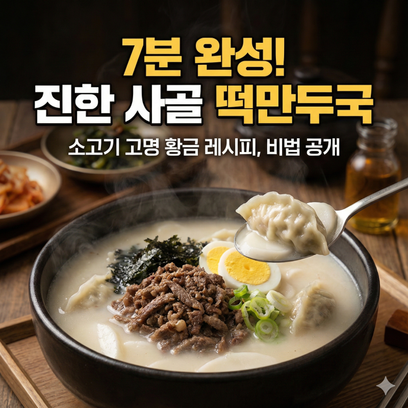 소고기 떡국 황금레시피 떡국 고명 만들기 사골육수 떡만둣국