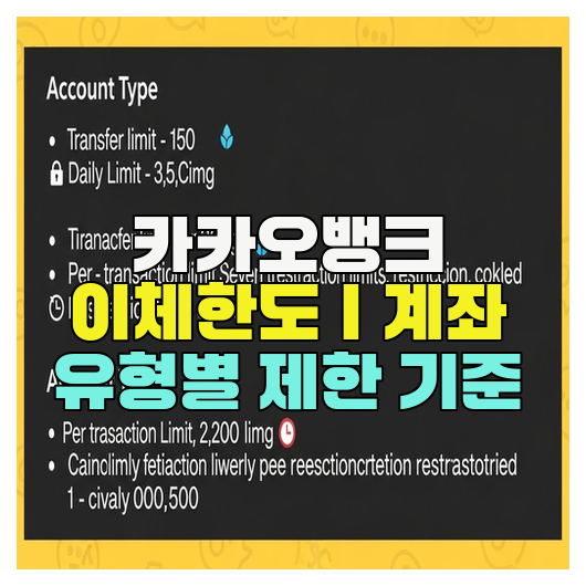 카카오뱅크 이체한도｜계좌 유형별 제한 기준