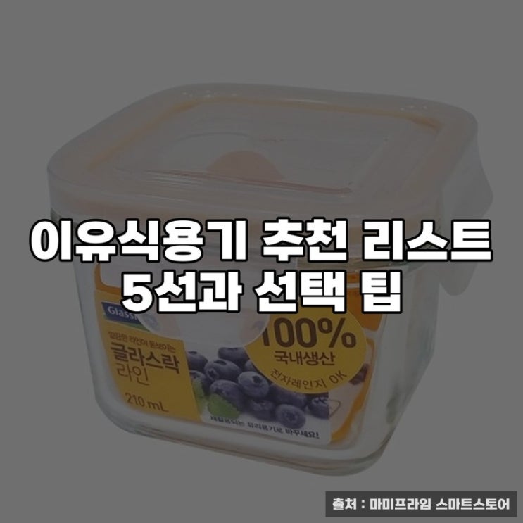  이유식용기 추천 리스트 5선과 선택 팁