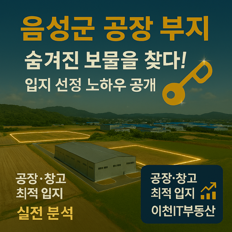  [긴급 리포트] 음성군 공장 부지, 숨겨진 보물을 찾다! 이천IT부동산의 입지 선정 노하우!