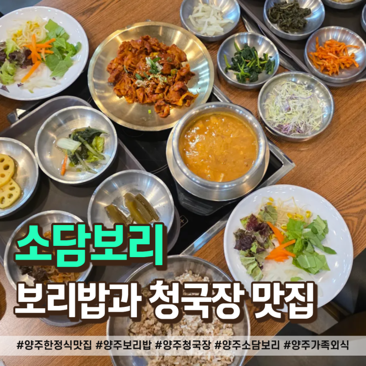  양주 한정식 맛집 소담보리 부모님 모시고 가기 좋은 건강한 보리밥 정식