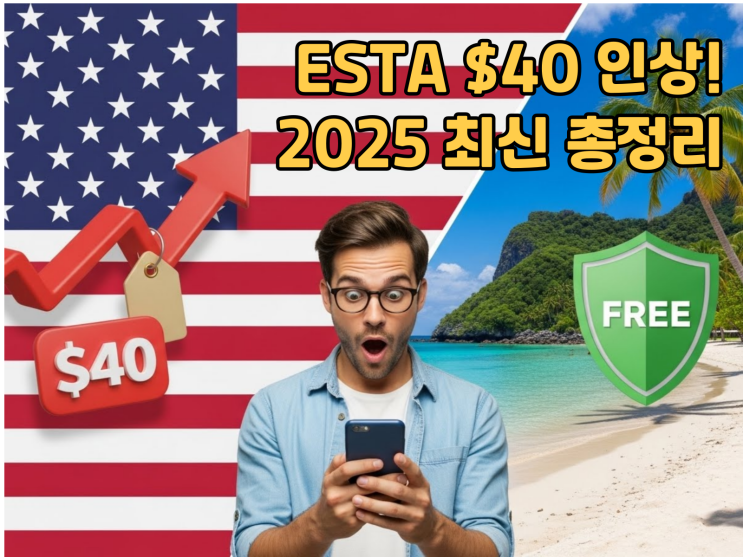  2025 미국 ESTA 비용 $40 인상! ETA 차이점 & 괌 무료 비자 총정리