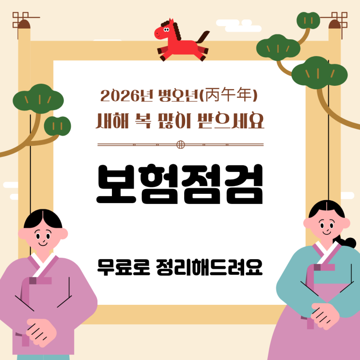 2026년 병오년(丙午年) 보험 점검 무료로 도와드립니다