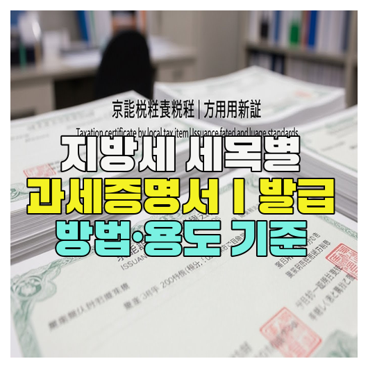  지방세 세목별 과세증명서｜발급 방법·용도 기준