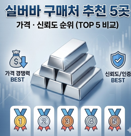  실버바 구매처 추천 5곳, 가격  신뢰도 순위