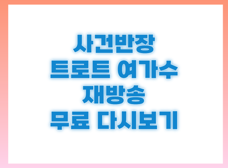 <b>사건반장</b> JTBC 재방송 OTT 상간녀 여가수