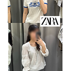ZARA 자라 여름 신상 | 로맨틱 블라우스, 자수 반팔 티셔츠, 실제 착용샷