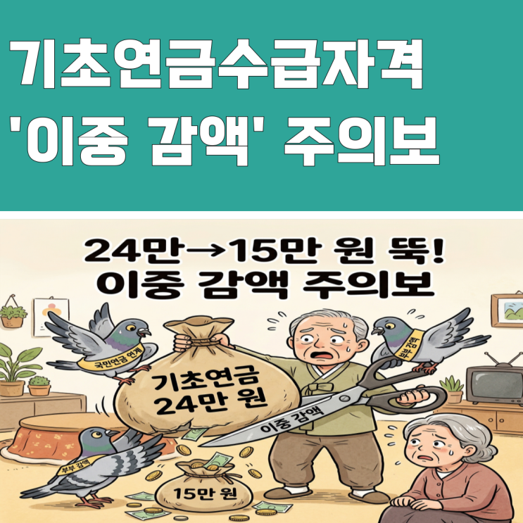 24만→15만 원 뚝! 기초연금수급자격 '이중 감액' 주의보