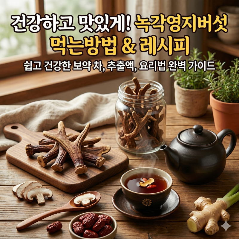 면역력의 보물, 녹각영지버섯을 이용한 건강 레시피, 건강차로 마시기 기본 추출방법!