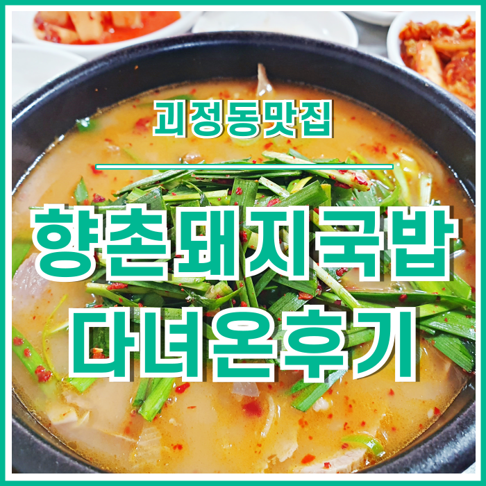  [괴정역맛집] 괴정먹자골목의 터줏대감, 향촌돼지국밥 다녀온 후기