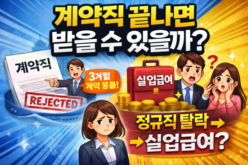 이직 후 3개월 계약직 탈락하면 실업급여 받을 수 있을까? (핵심 조건 총정리)