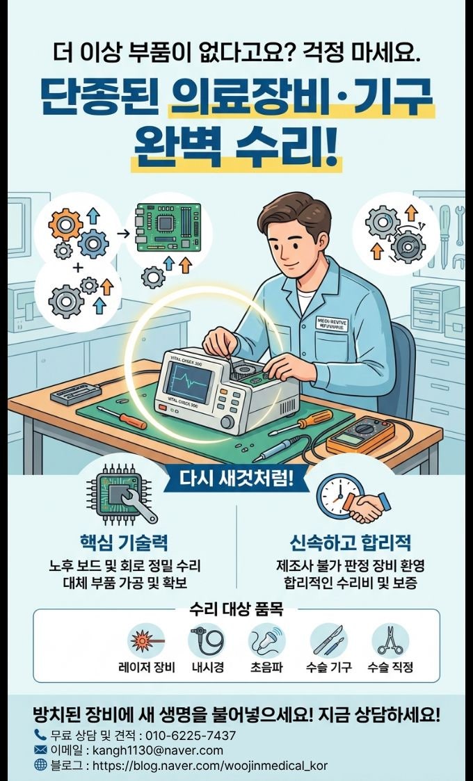  [USED] 단종된 의료장비 수리, AS / 중고의료장비 관리해드립니다