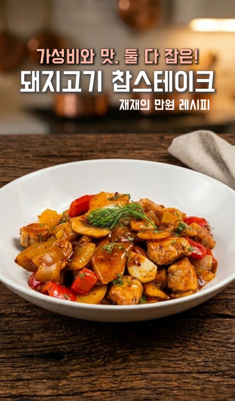 돼지고기 등심 요리, 퍽퍽함 0% 등심 찹 스테이크 만들기 (먹다 기절할 특제 소스 레시피)