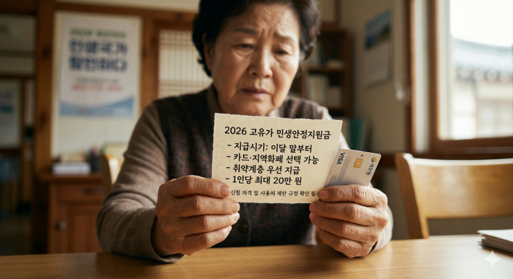 2026년 고유가 민생안정지원금 1인당 20만원 | 카드 지역화폐 선택 | 취약계층