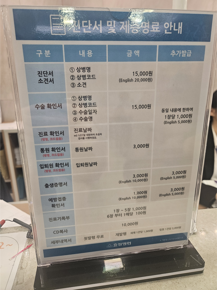  [출산] 병원 진단서 및 제증명료(feat. 효성병원) / 소견서, 수술확인서, 출생증명서, 진료확인서 등