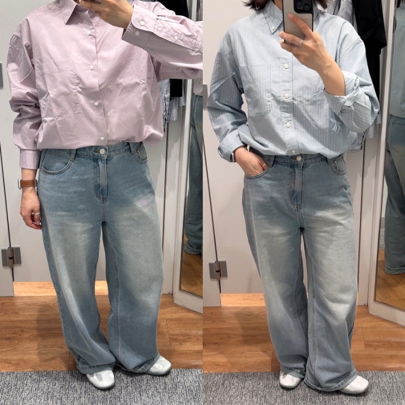유니클로 브로드클로스 오버사이즈셔츠 ,JW 앤더슨 옥스포드 셔츠 여자 착용 후기