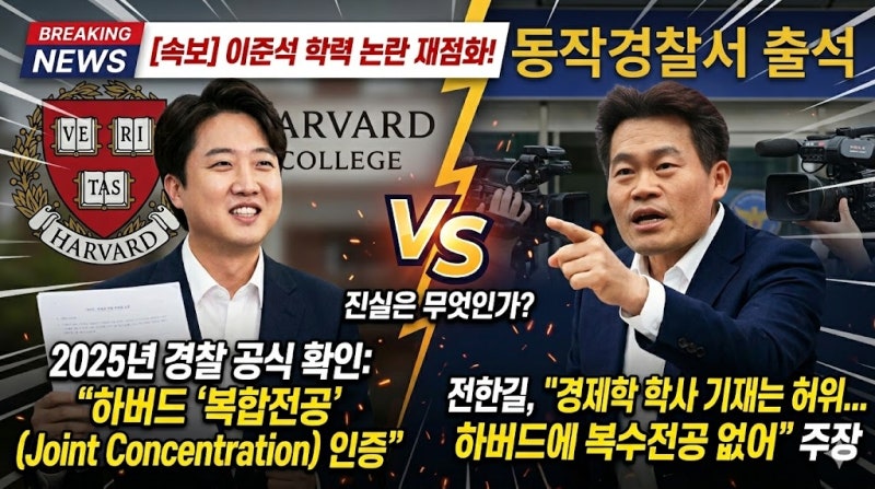 이준석 하버드 학력 논란 재점화... 전한길 주장 vs 경찰 공식 수사 결과