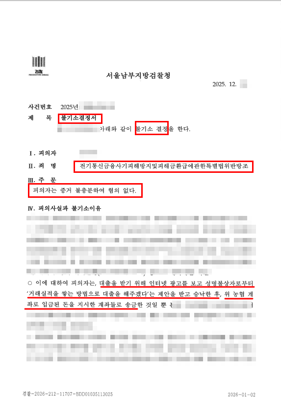 대환대출 보이스피싱 사건, 억울한 의뢰인 무혐의 입증 성공사례