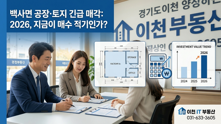  2026년 이천 백사면 토지·공장 급매물, 지금 매수 타이밍일까?