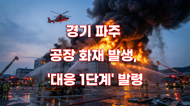 [속보] 경기 파주 공장 화재 발생, '대응 1단계' 발령... 인명 피해 및 현장 상황 정리