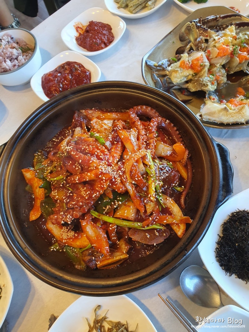 태안 골든베이 cc 근처 로컬맛집 정산포바닷가 갈낙정식 후기