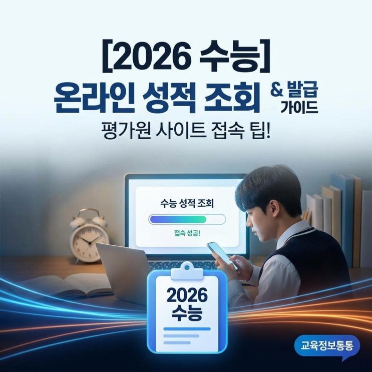 2026 수능점수조회 및 성적표 발급 완벽 가이드: 평가원 사이트 접속 꿀팁