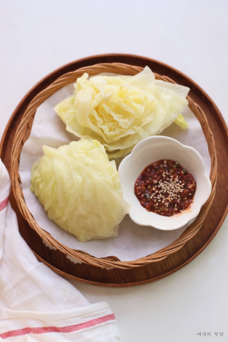 전자렌지 양배추 찌는법 맛있게 찜기 찌는시간