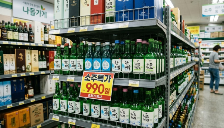  "대형마트에선 절대 안 판다?"...990원 소주, 동네슈퍼에만 풀린 진짜 이유