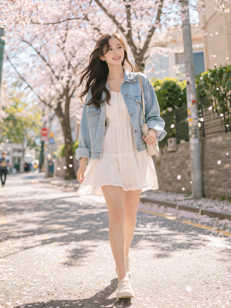 흰색 원피스 코디, 봄에 제일 예쁘게 입는 4가지 방법