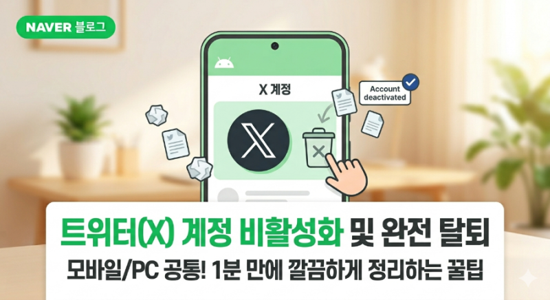 트위터 계정 비활성화 및 완전 탈퇴 하는법[피씨&모바일 공통]