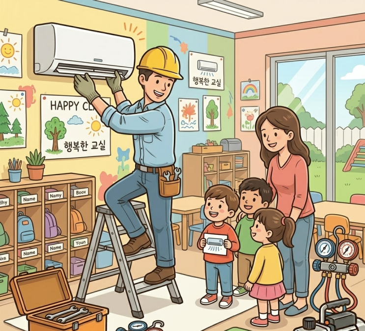  관산동 벽걸이에어컨설치, 설치 각도 하나로 냉방이 달라집니다 <우리동네 에어컨설치>