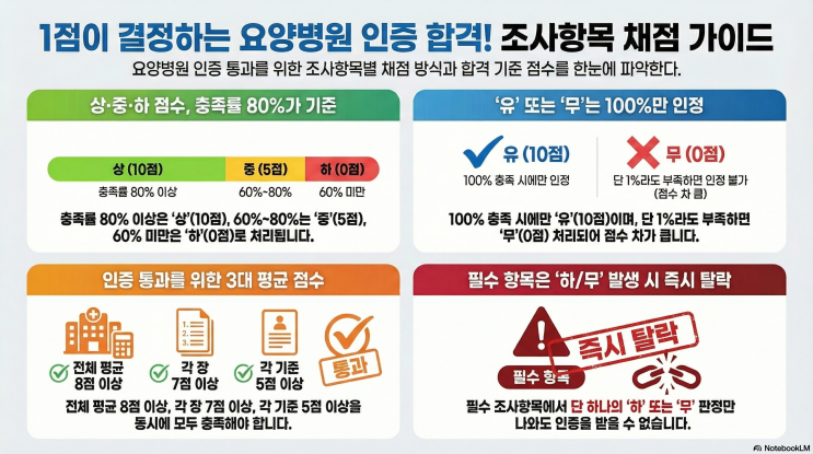  4주기 요양병원 인증 평가 합격을 위한  조사항목 채점 가이드