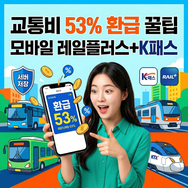 모바일 레일플러스카드로 K패스 연결하면 월 3만 원 아껴요