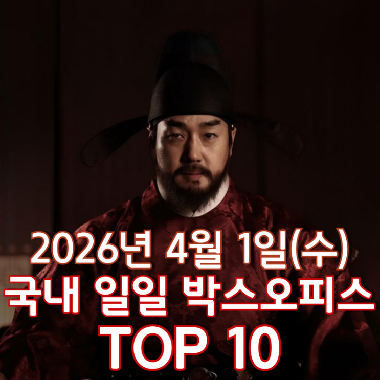  [4월 1일] 국내 박스오피스 - 4월 첫날에도 이어진 '왕과 사는 남자', '프로젝트 헤일메리' 2강 구도