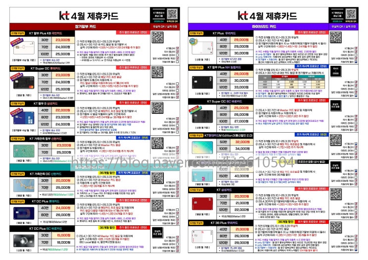  2026년 4월 KT 제휴카드 완벽정리!!