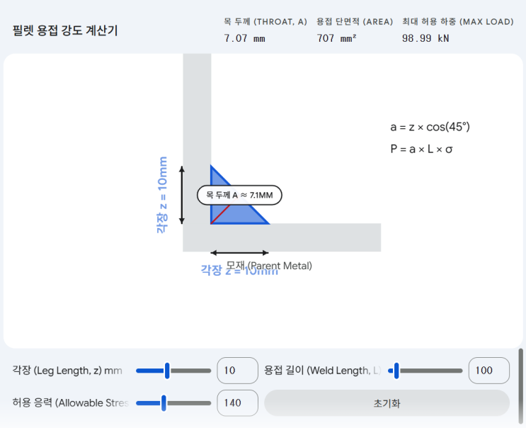  [구조해석 실무] 용접부 강도 계산과 구조해석
