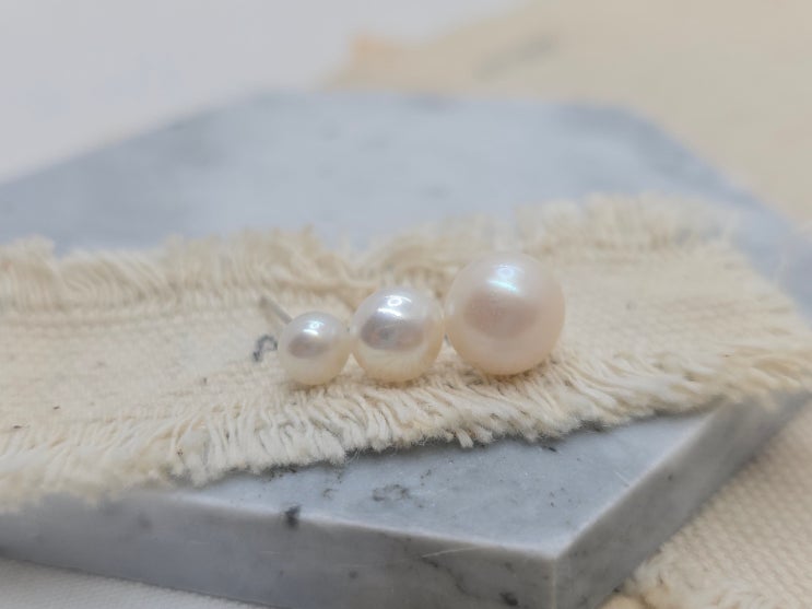  진주 귀걸이 6mm 8mm 10mm 실제 착용 차이 (내 귀에 딱 맞는 사이즈 고르기)