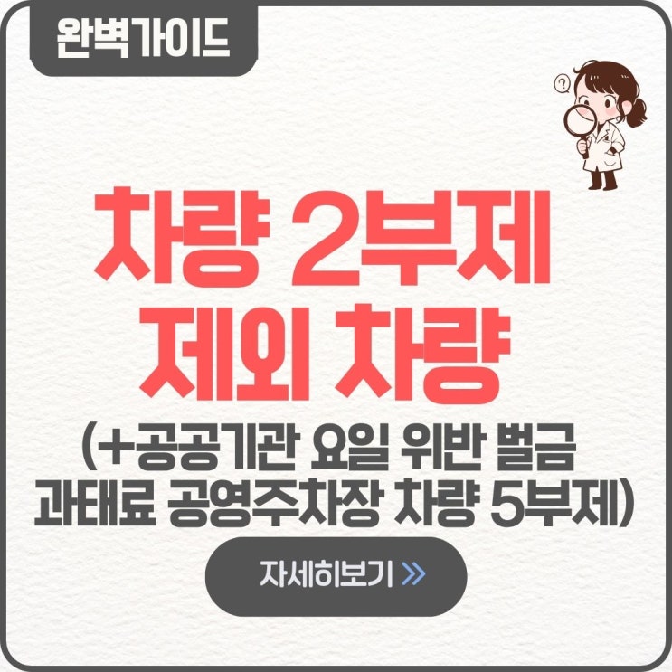  차량 2부제 제외차량 예외 뜻 시행 (+공공기관 시행요일 위반 벌금 과태료 공영주차장 차량 5부제 전기차 위반 하이브리드 경차 공무원 장거리 민간)