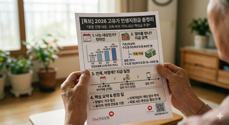  소득하위 70% 건강보험료 얼마까지? | 1인당 60만원 지원금 | 신청 자격