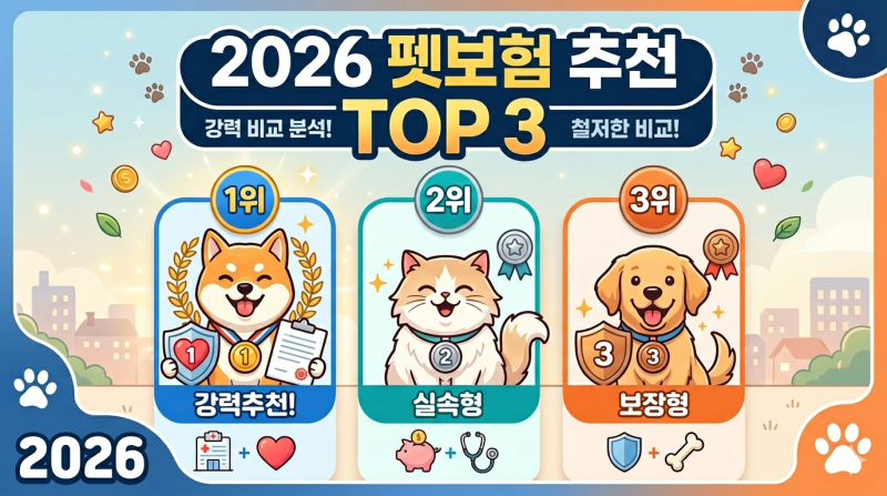 2026 펫보험 추천 TOP3! 동물병원 비용 줄이는 현실적인 방법