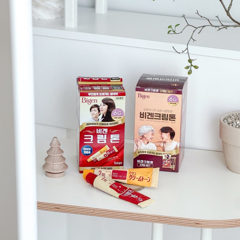 부모님 새치커버 이렇게 했어요! 셀프 새치염색약 비겐 크림톤 6G 자연갈색 후기
