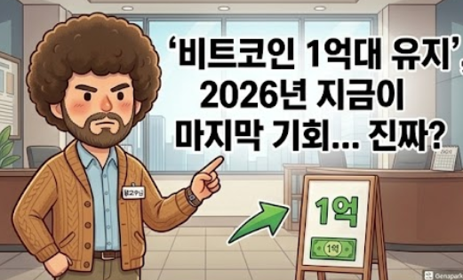  비트코인 1억대 유지, 2026년 지금이 마지막 기회라는 말... 진짜?
