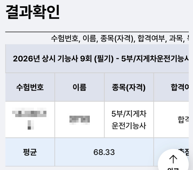 지게차운전기능사 필기 합격 후기