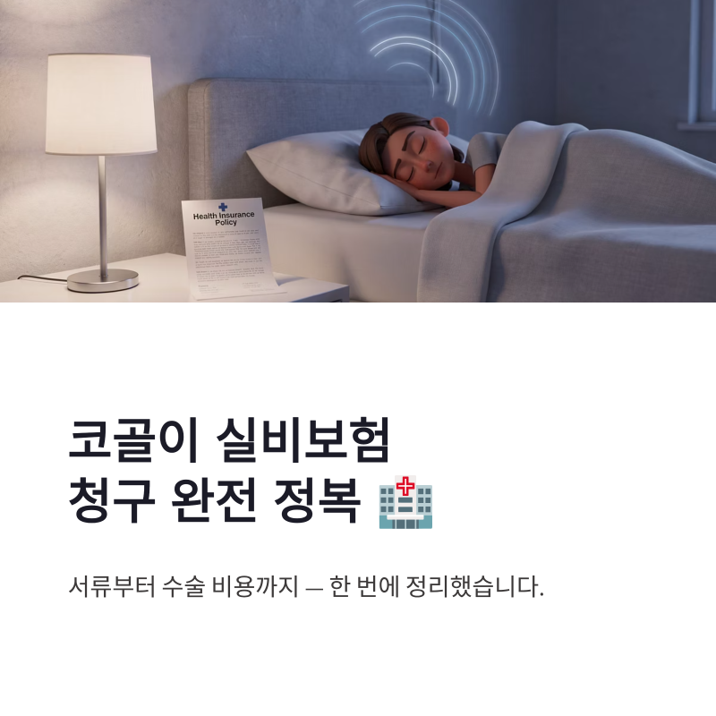 코골이 실비보험 청구 방법과 보장 조건 수술 비용까지 총정리