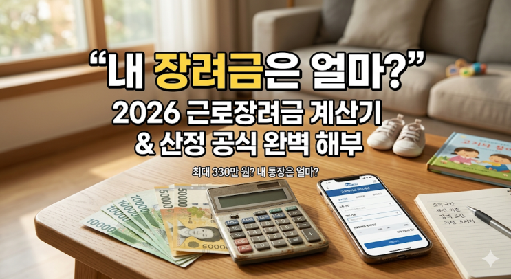  내 장려금은 얼마? 2026 근로장려금 계산기 및 산정 공식 완벽 해부