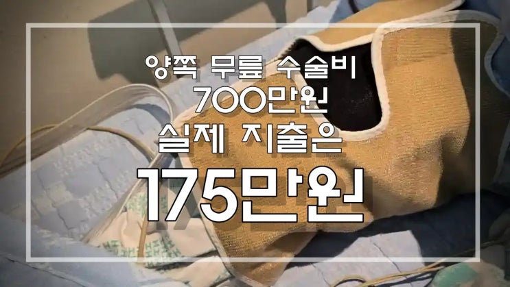  무릎 인공관절 수술비 700만원? 실비 보험 환급 후 실제 지출 175만원