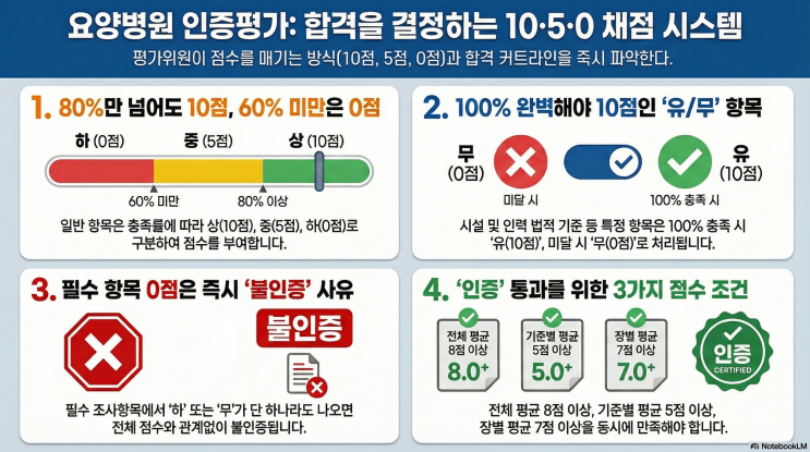  4주기 요양병원 인증 평가 통과를 위한 실제 평가 채점 예시