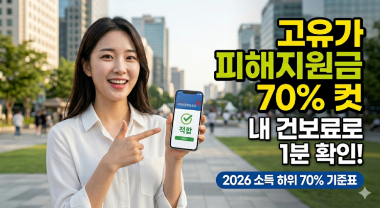  고유가 피해지원금 신청 전 필수 체크: 2026년 소득 하위 70% 건보료 얼마?