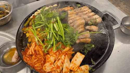  거제 맛집 목구멍 본점 내돈내산 솥뚜껑삼겹살 미나리